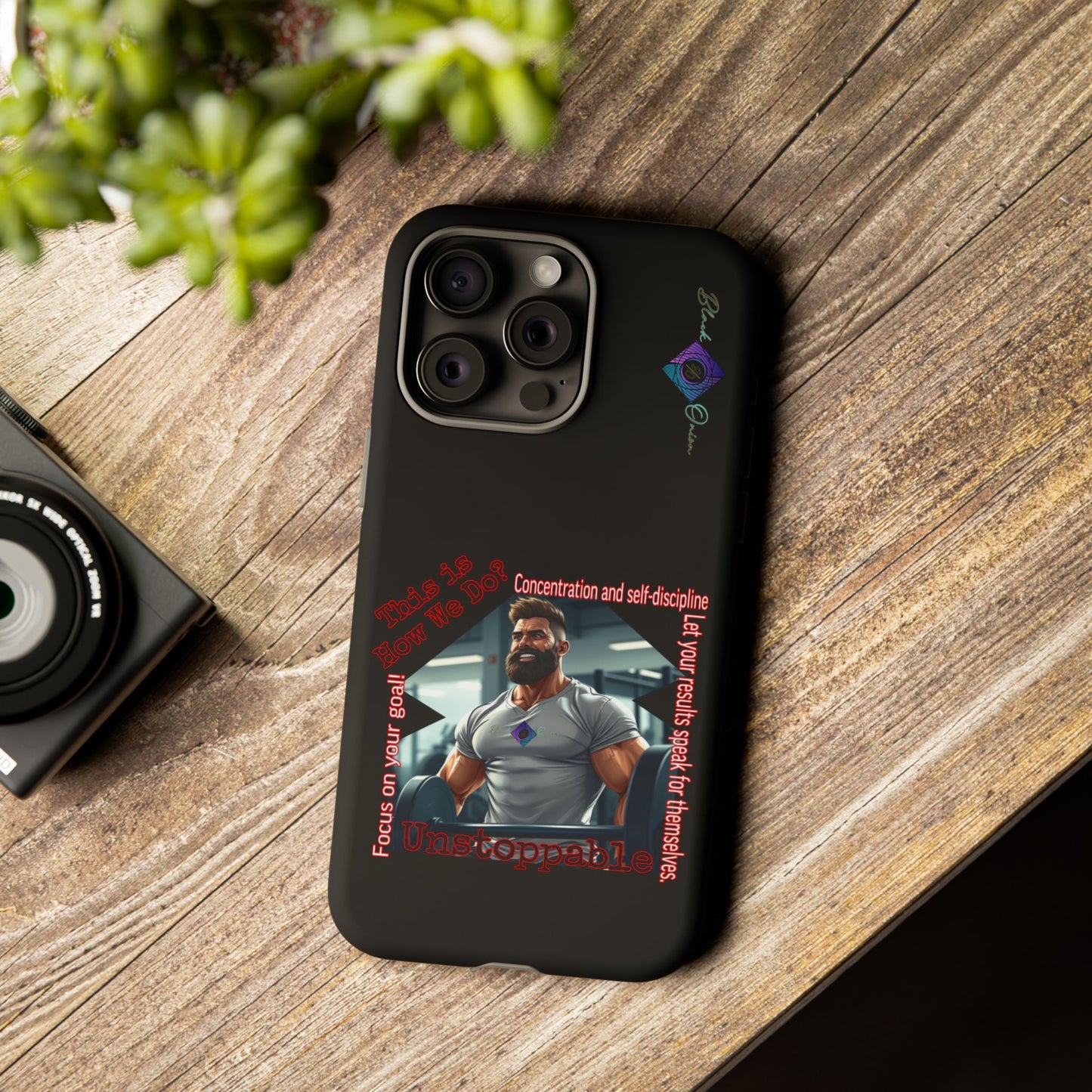 BlackOnion Brand New Phone Case - with Motivational Workout Motif’Unstoppable ‘💪🔥🫵