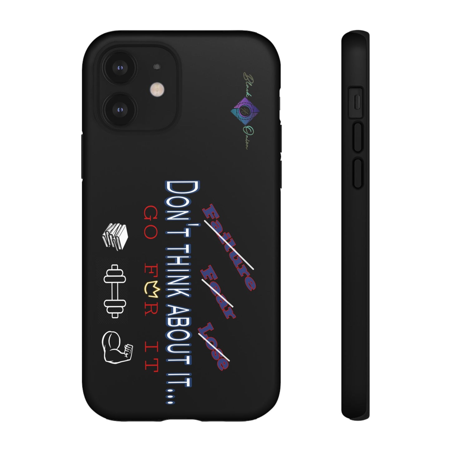 BlackOnion Brand New Phone Case - with Motivational Workout Motif’Don’t think ‘💪🔥🫵