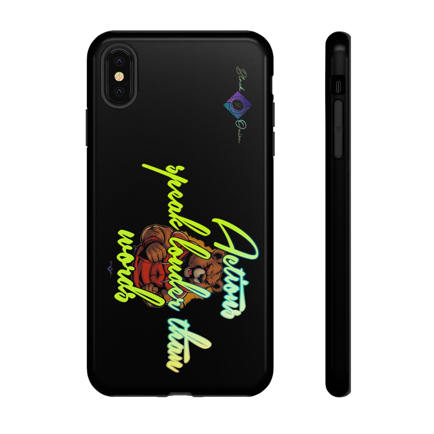 BlackOnion Brand New Phone Case - with Motivational Workout Motif ‘Actions speak lauder ‘💪🔥🫵
