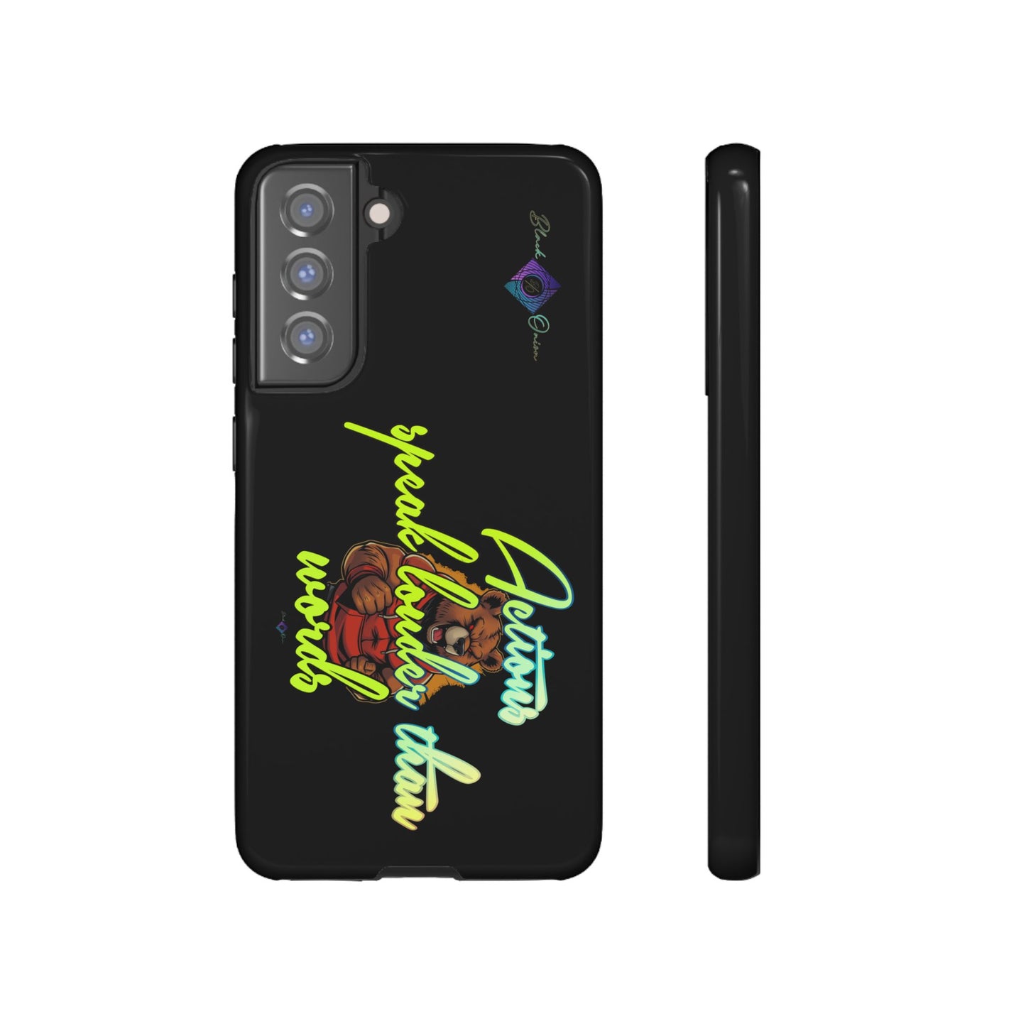 BlackOnion Brand New Phone Case - with Motivational Workout Motif ‘Actions speak lauder ‘💪🔥🫵