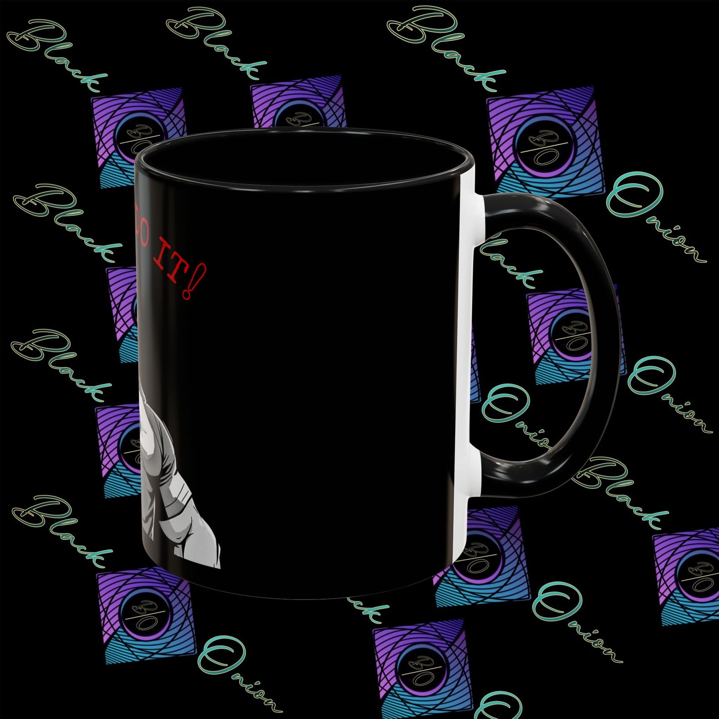 BlackOnion Coffee Mug - 11oz with Workout Motif ‘I Can Do It ’🔥💪🫵