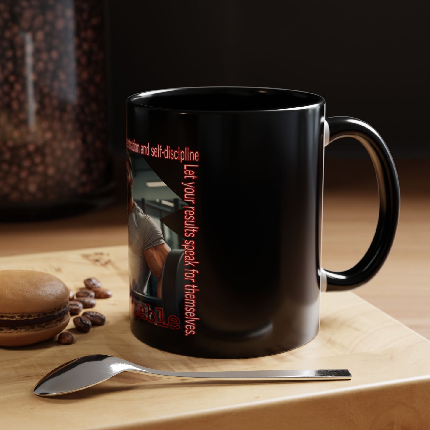 BlackOnion Coffee Mug - 11oz with Workout Motif ‘Unstoppable’🔥💪🫵