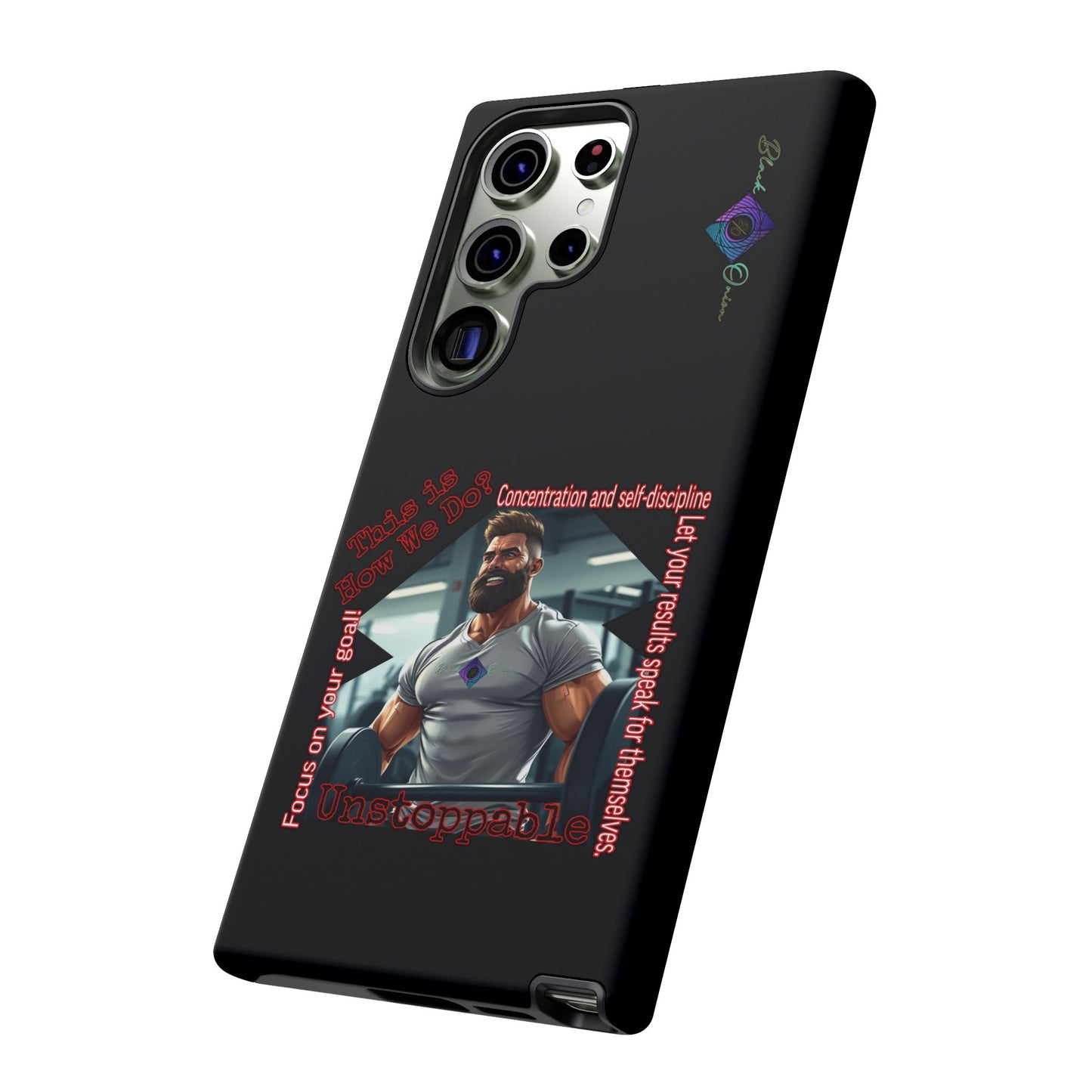 BlackOnion Brand New Phone Case - with Motivational Workout Motif’Unstoppable ‘💪🔥🫵