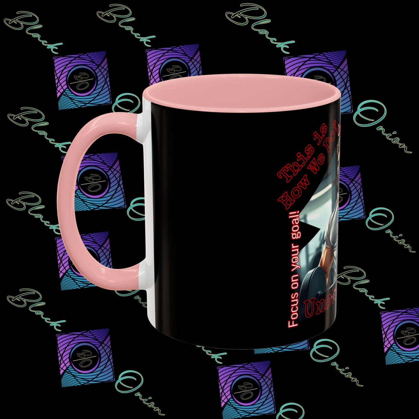 BlackOnion Coffee Mug Serial 2 with Workout Motif ‘Unstoppable’🫵🔥💪