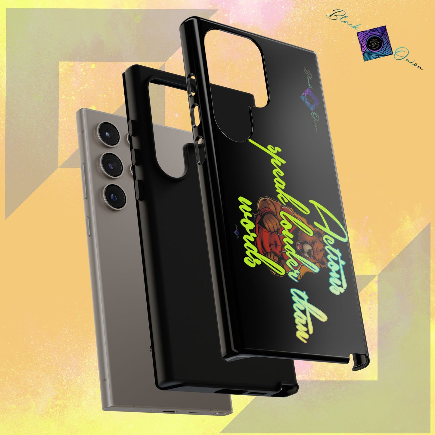 BlackOnion Brand New Phone Case - with Motivational Workout Motif ‘Actions speak lauder ‘💪🔥🫵