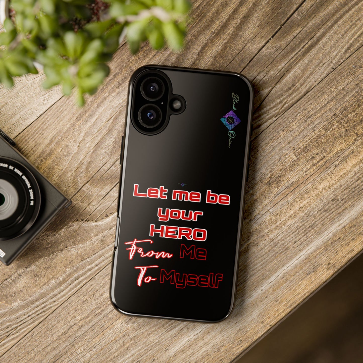 BlackOnion Brand New Phone Case - with Motivational Workout Motif’Let me be your Hero ‘💪🔥🫵