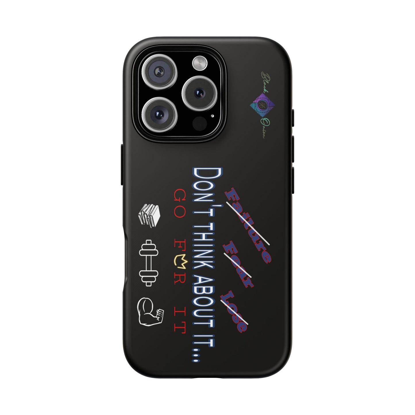 BlackOnion Brand New Phone Case - with Motivational Workout Motif’Don’t think ‘💪🔥🫵