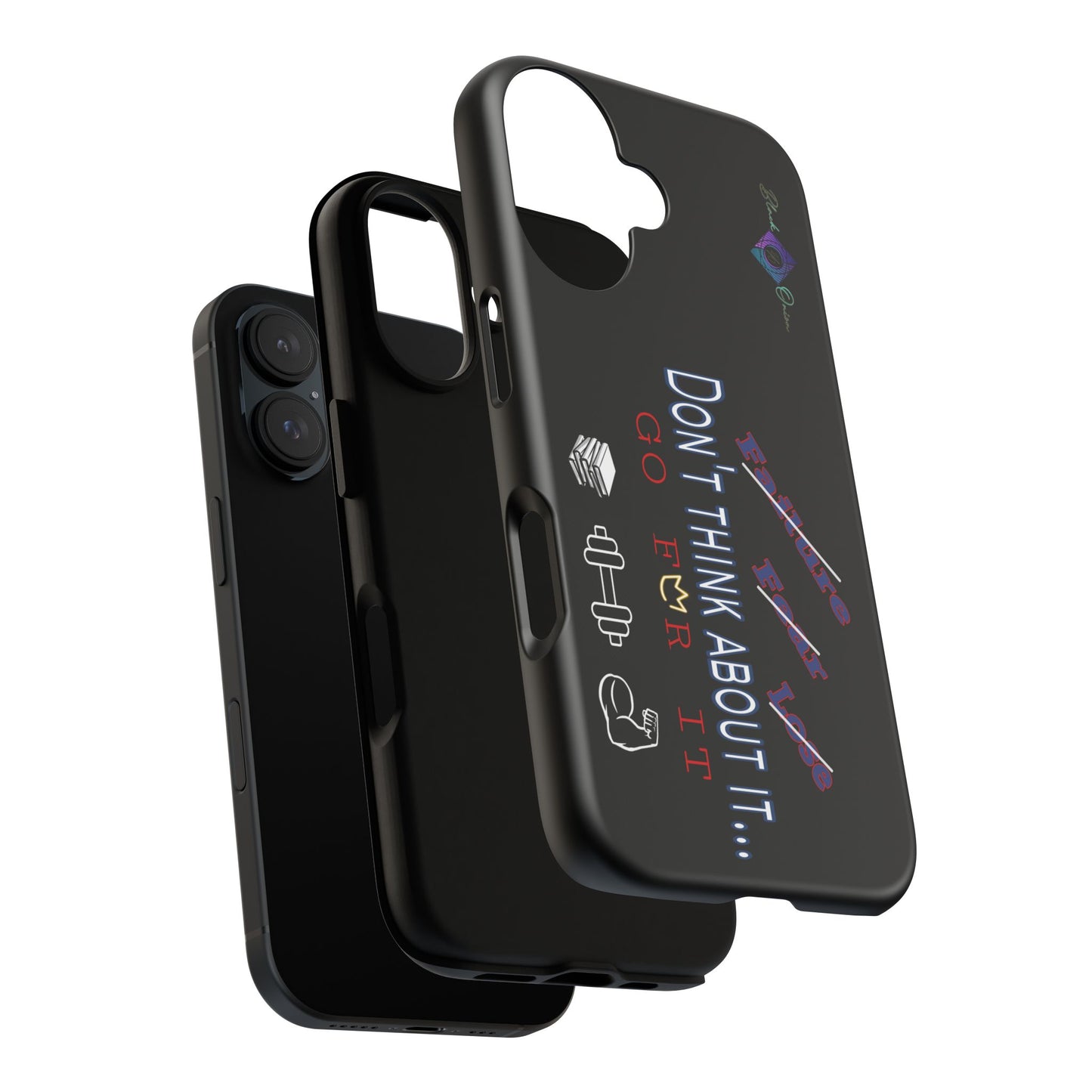 BlackOnion Brand New Phone Case - with Motivational Workout Motif’Don’t think ‘💪🔥🫵