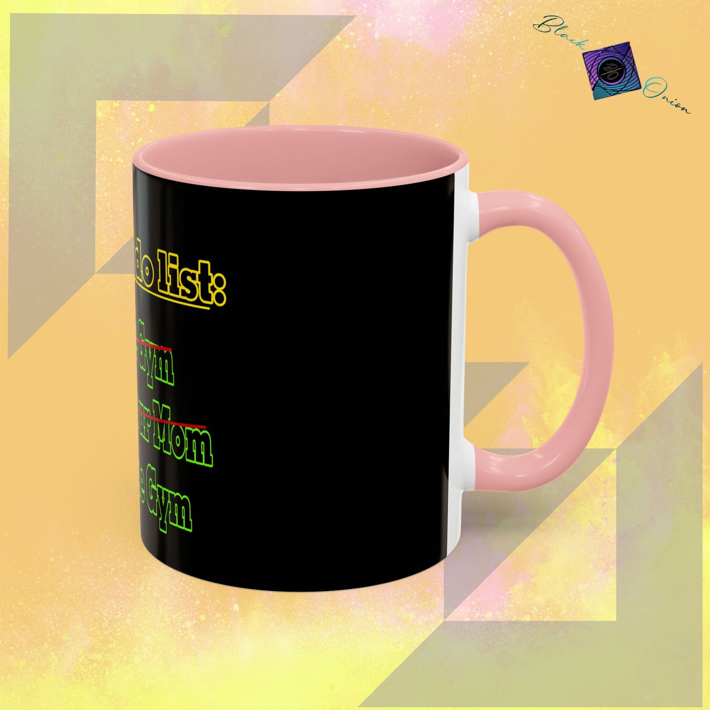 BlackOnion Coffee Mug 2 with Workout Motif ‘Today To Do List V2’🫵🔥💪