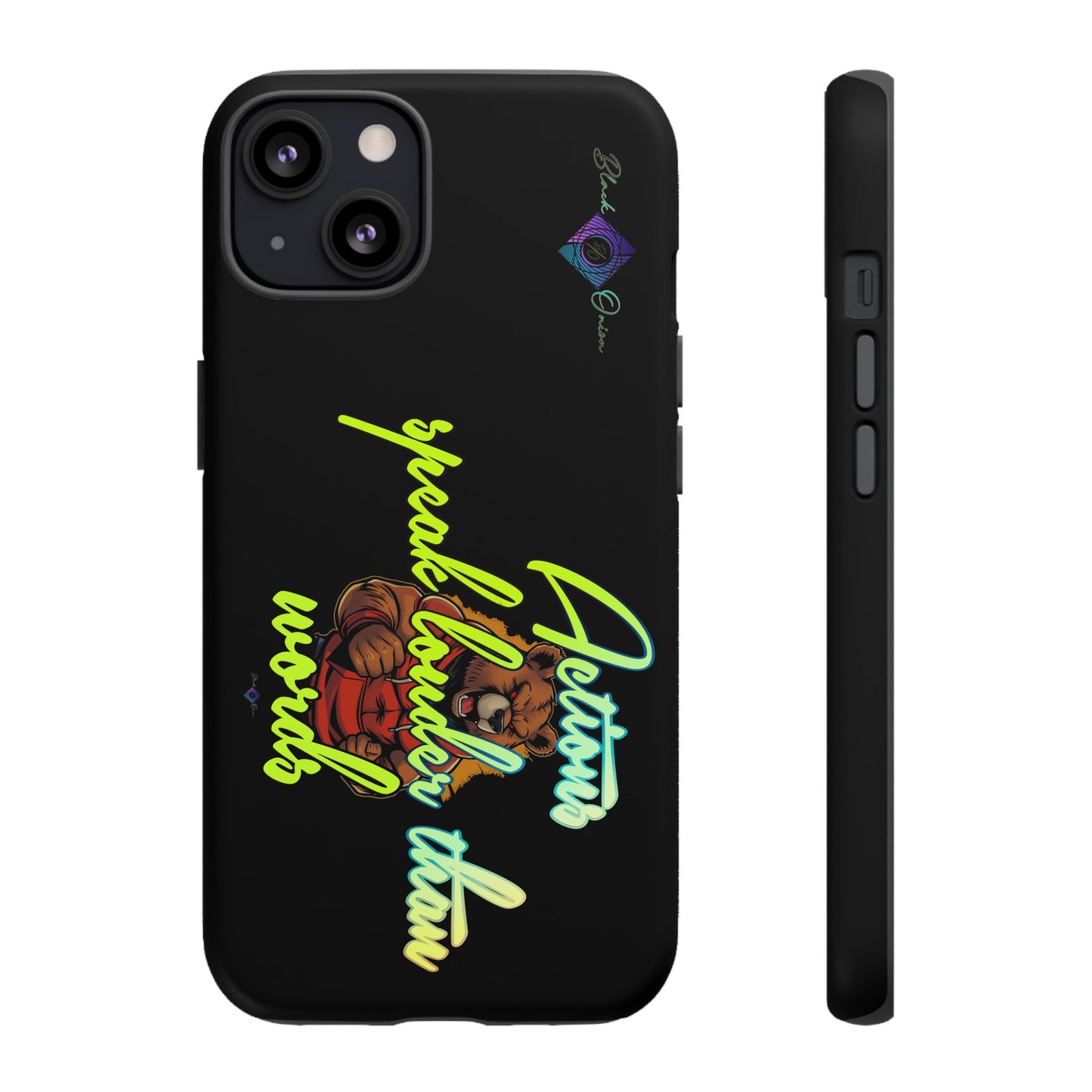 BlackOnion Brand New Phone Case - with Motivational Workout Motif ‘Actions speak lauder ‘💪🔥🫵