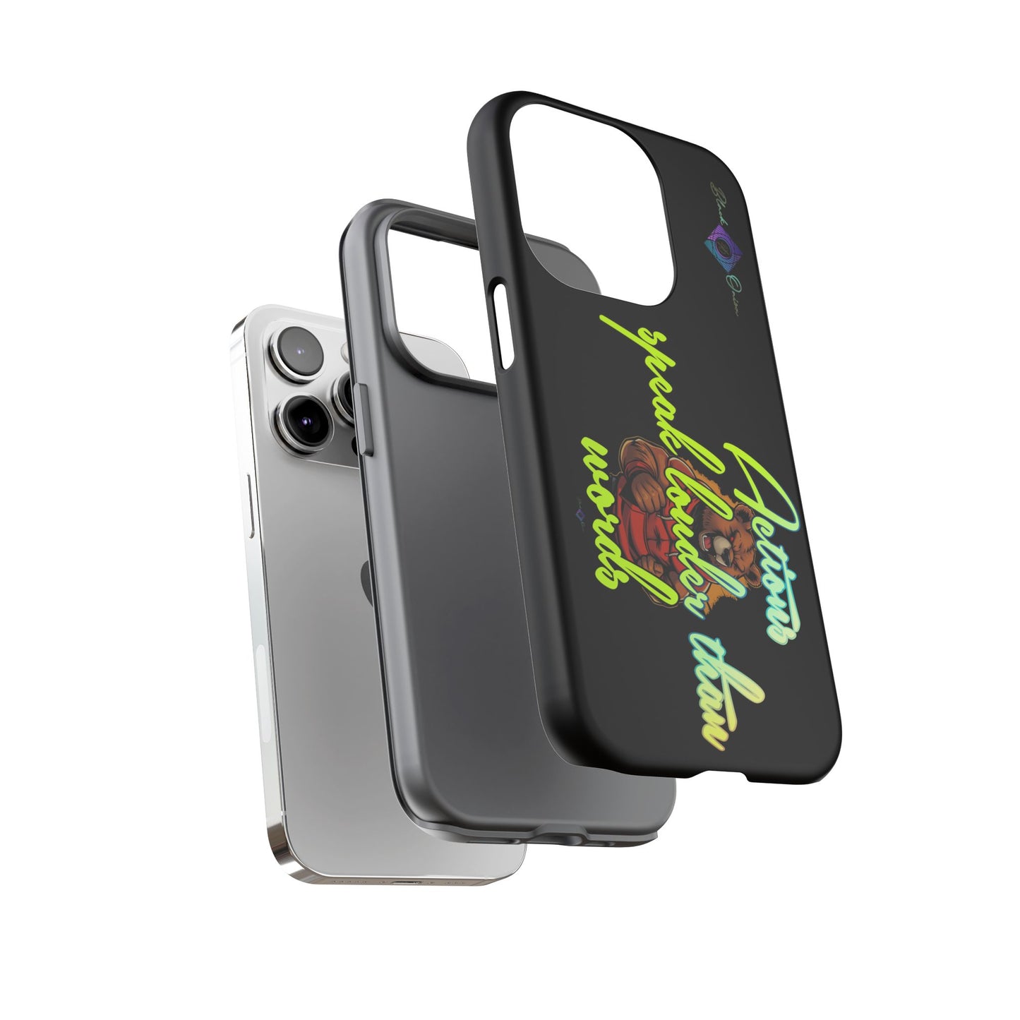 BlackOnion Brand New Phone Case - with Motivational Workout Motif ‘Actions speak lauder ‘💪🔥🫵