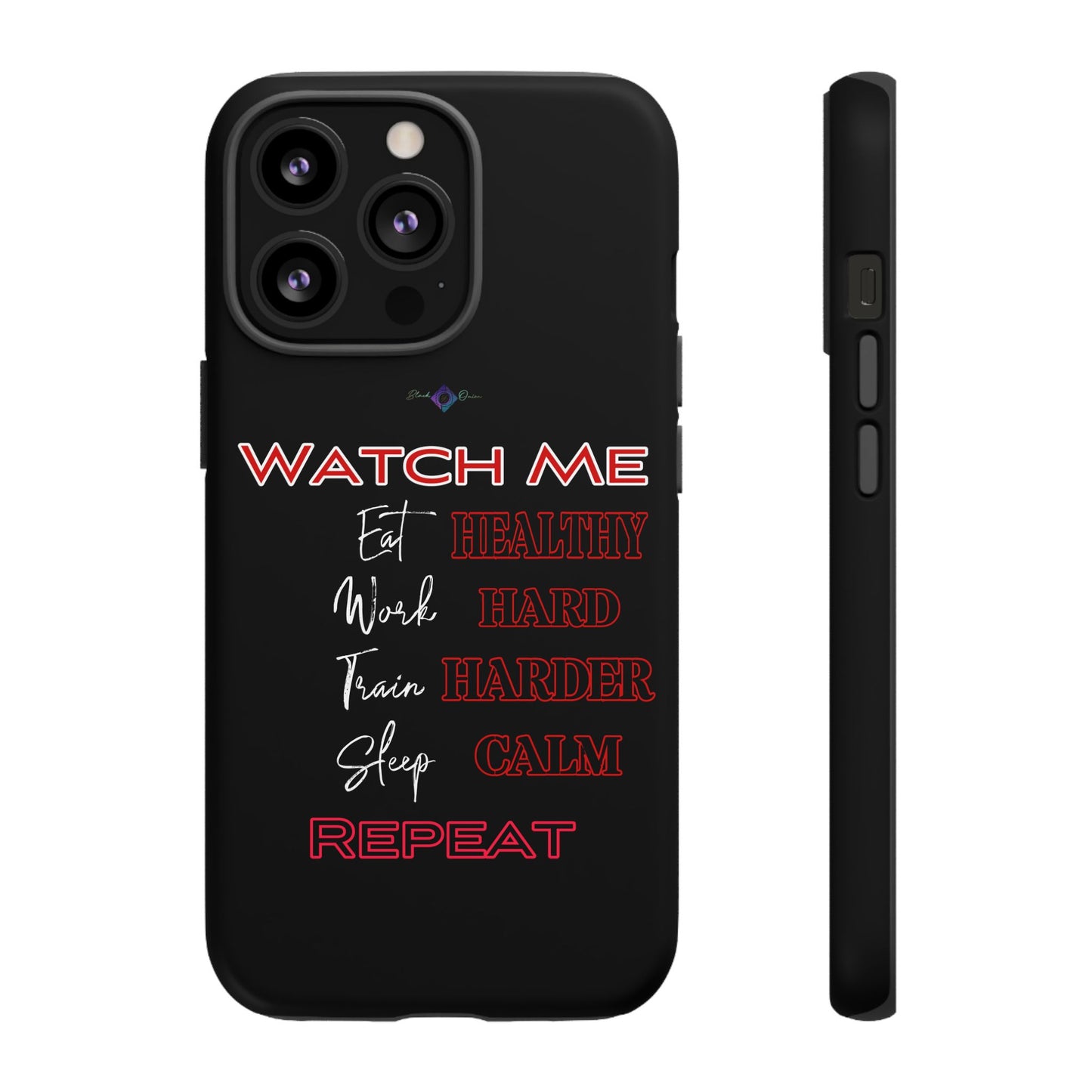 BlackOnion Phone Case -with Motivational Motif 'Watch Me' 💪🔥🫵