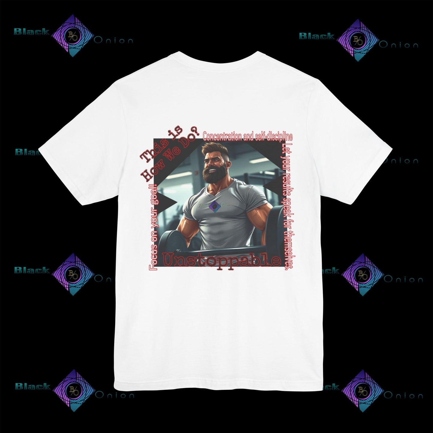 BlackOnion T-Shirt with Workout Motif “Unstoppable “💪🔥🫵