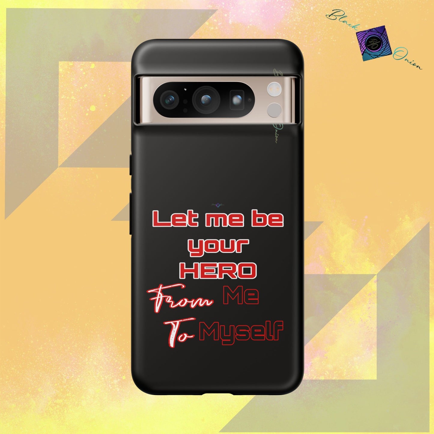 BlackOnion Brand New Phone Case - with Motivational Workout Motif’Let me be your Hero ‘💪🔥🫵