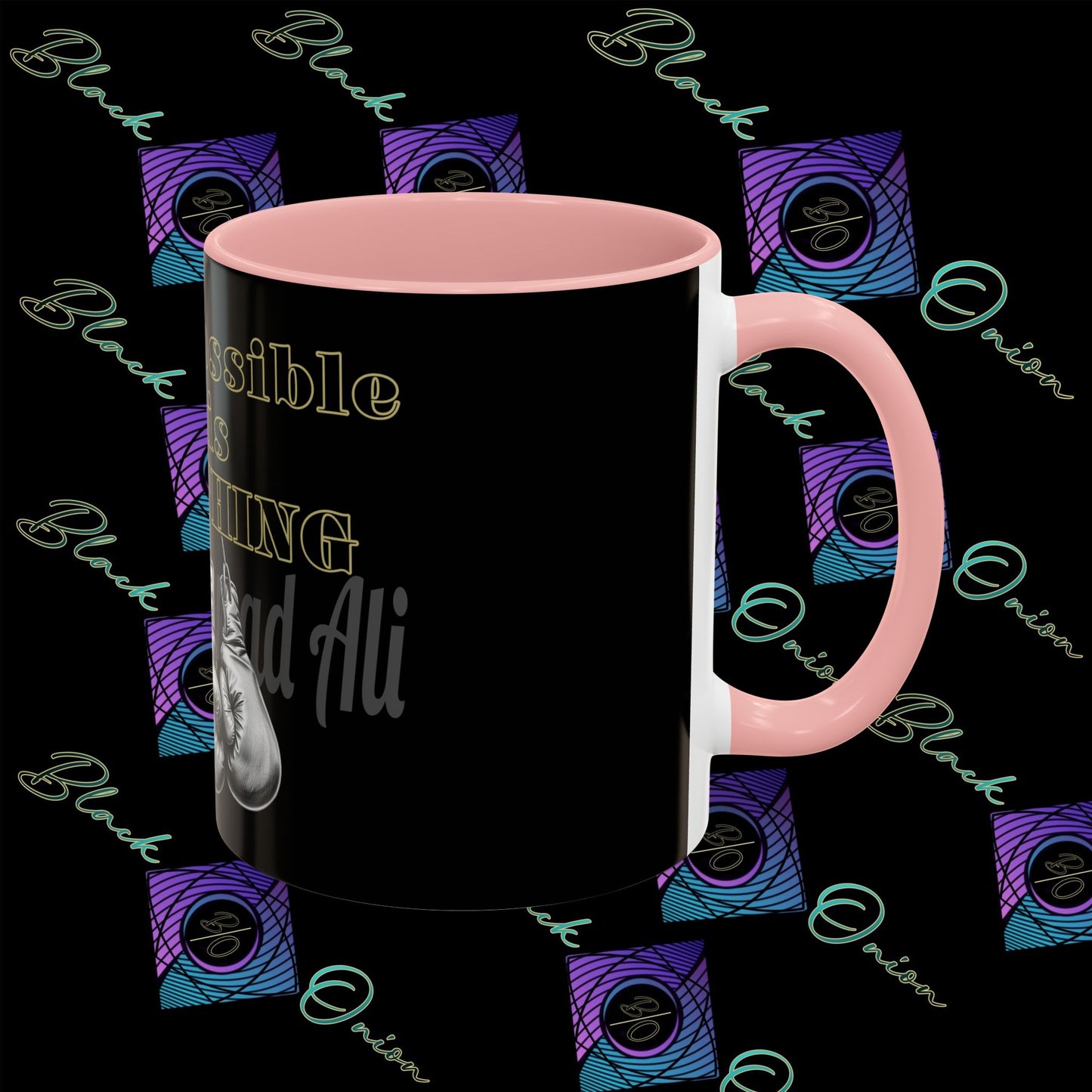 BlackOnion Coffee Mug 2 with Workout Motif ‘Impossible is NothingV2’🫵🔥💪
