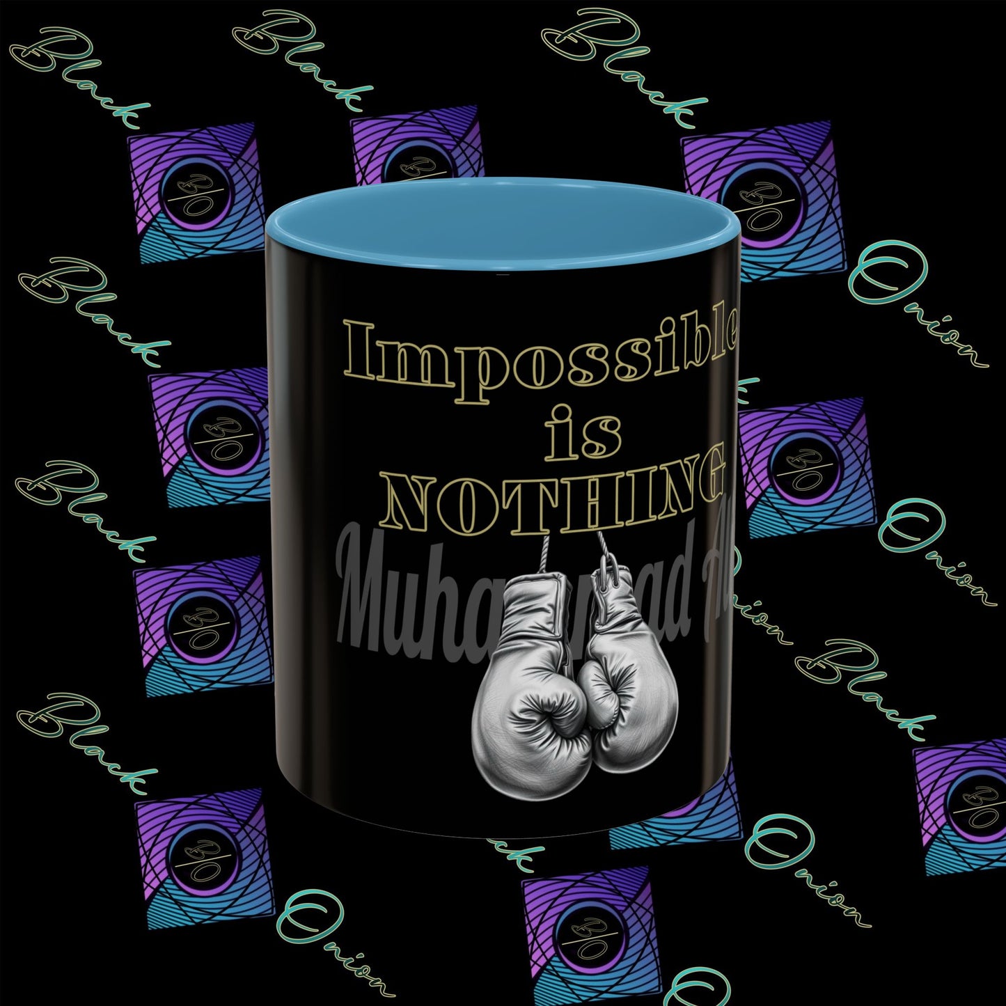 BlackOnion Coffee Mug 2 with Workout Motif ‘Impossible is NothingV2’🫵🔥💪
