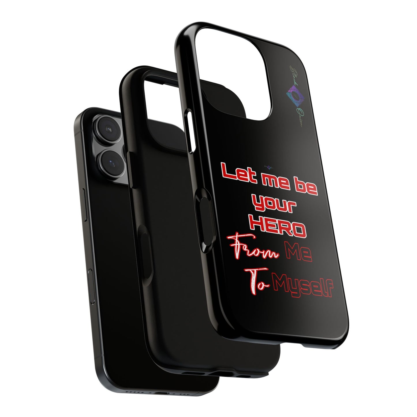 BlackOnion Brand New Phone Case - with Motivational Workout Motif’Let me be your Hero ‘💪🔥🫵