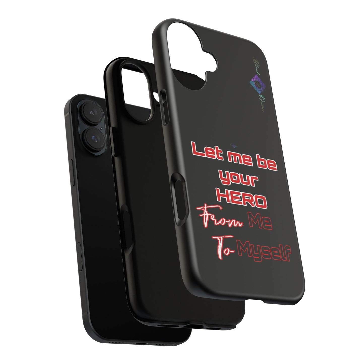 BlackOnion Brand New Phone Case - with Motivational Workout Motif’Let me be your Hero ‘💪🔥🫵