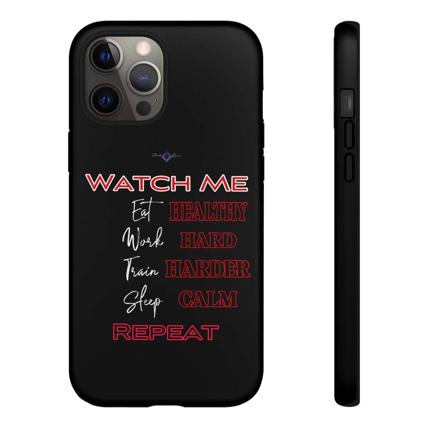 BlackOnion Phone Case -with Motivational Motif 'Watch Me' 💪🔥🫵