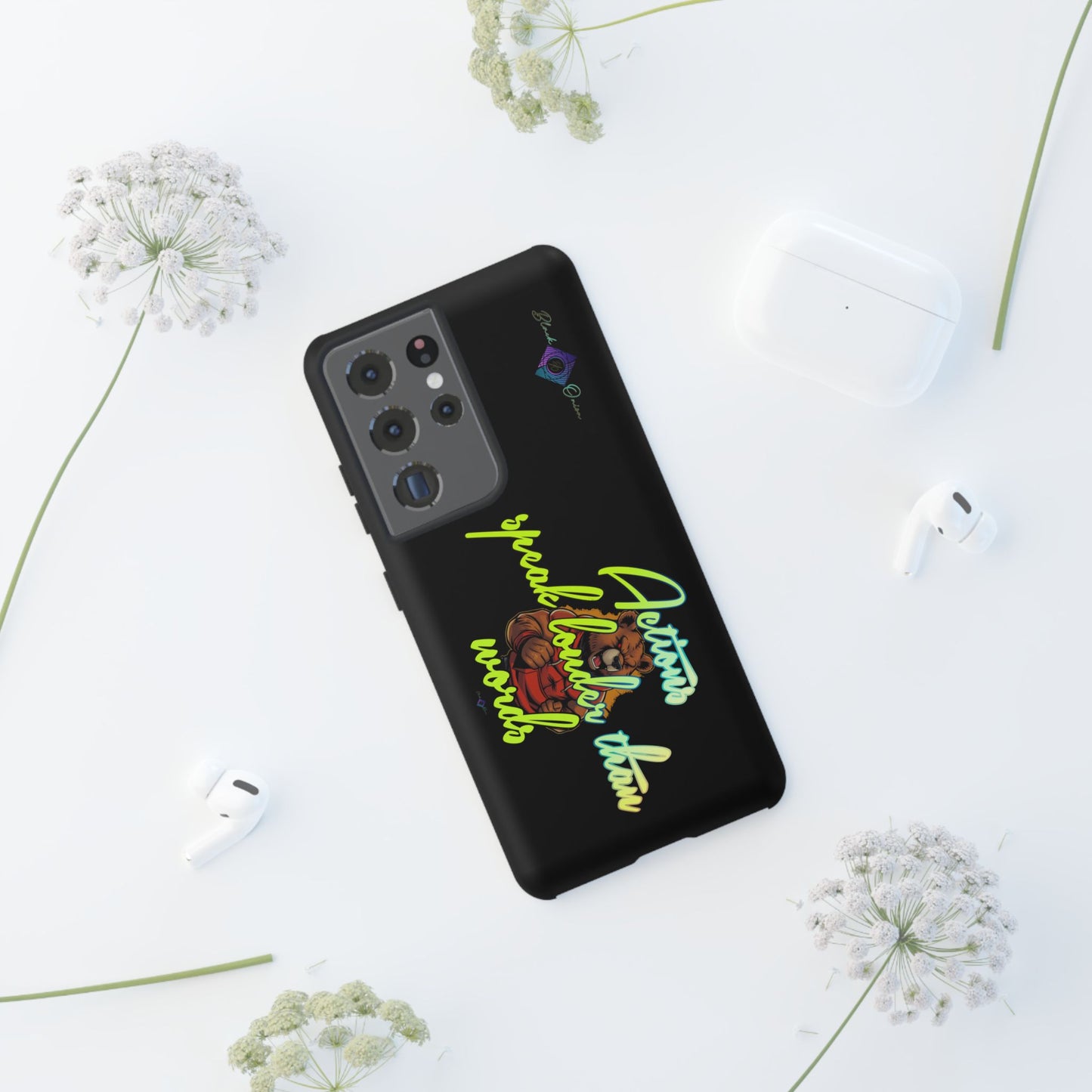 BlackOnion Brand New Phone Case - with Motivational Workout Motif ‘Actions speak lauder ‘💪🔥🫵