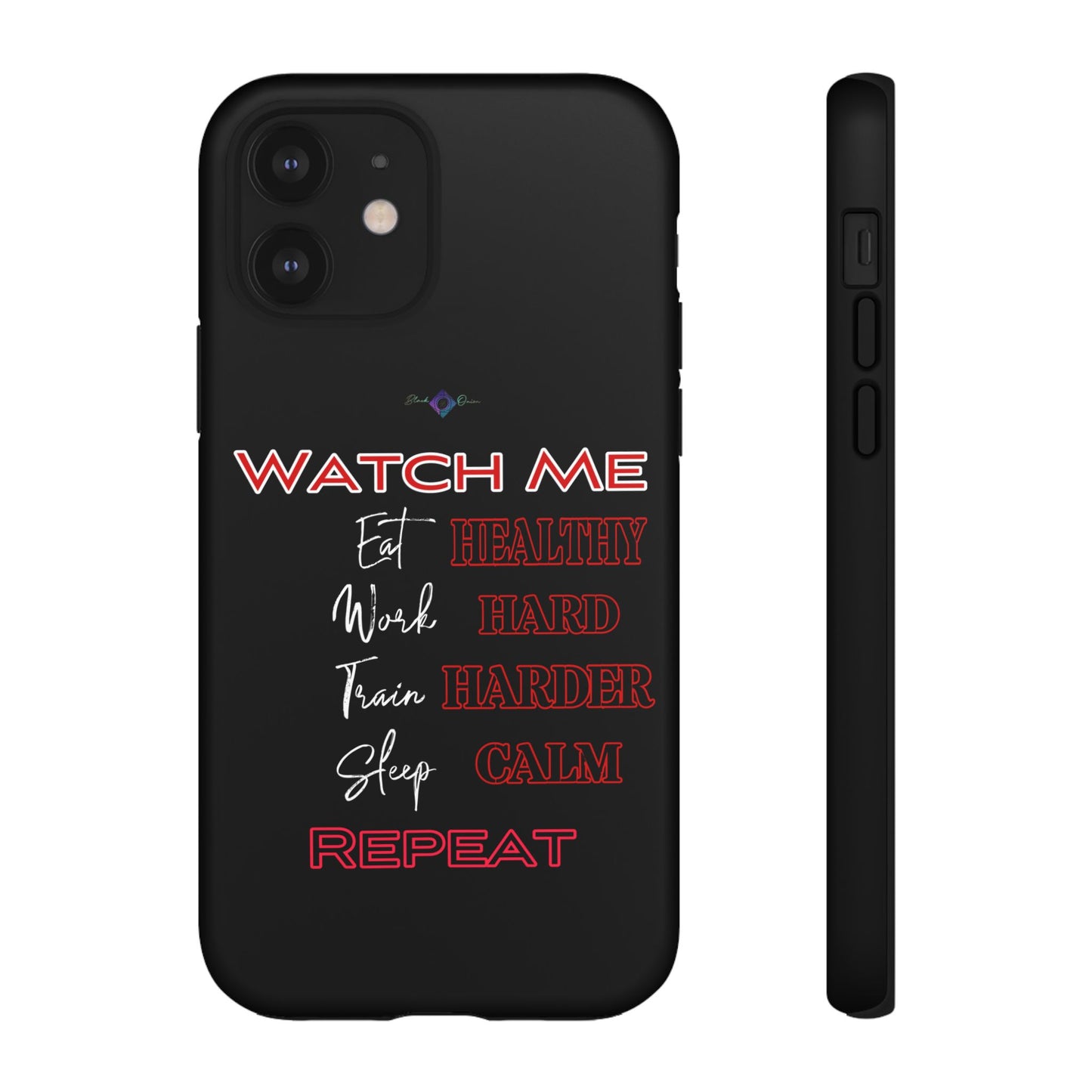 BlackOnion Phone Case -with Motivational Motif 'Watch Me' 💪🔥🫵