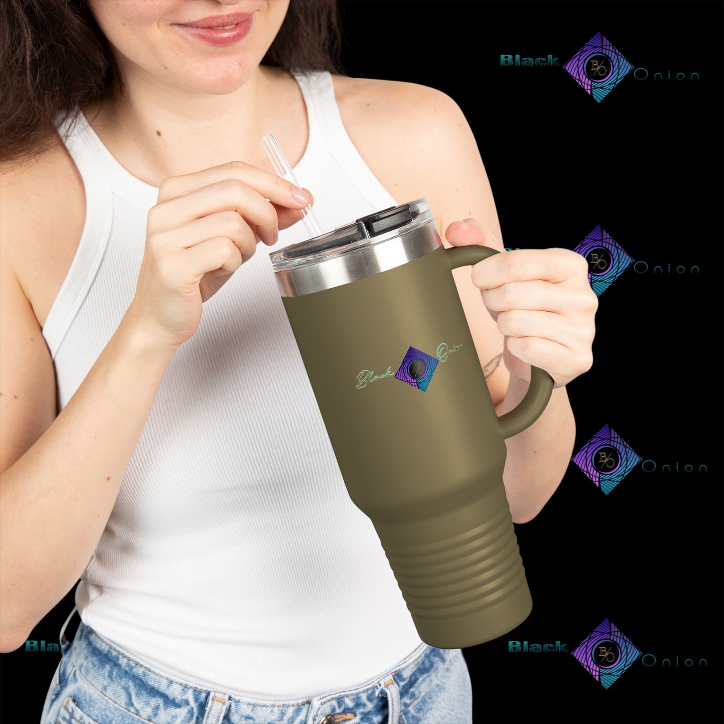 BlackOnion Travel Mug - 40oz with Straw