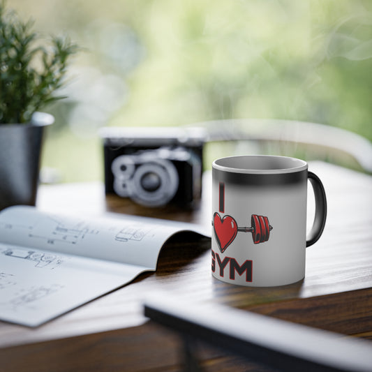 BlackOnion Color Changing Mug with Workout Motif ‘I Love Gym’ 💪🔥🫵