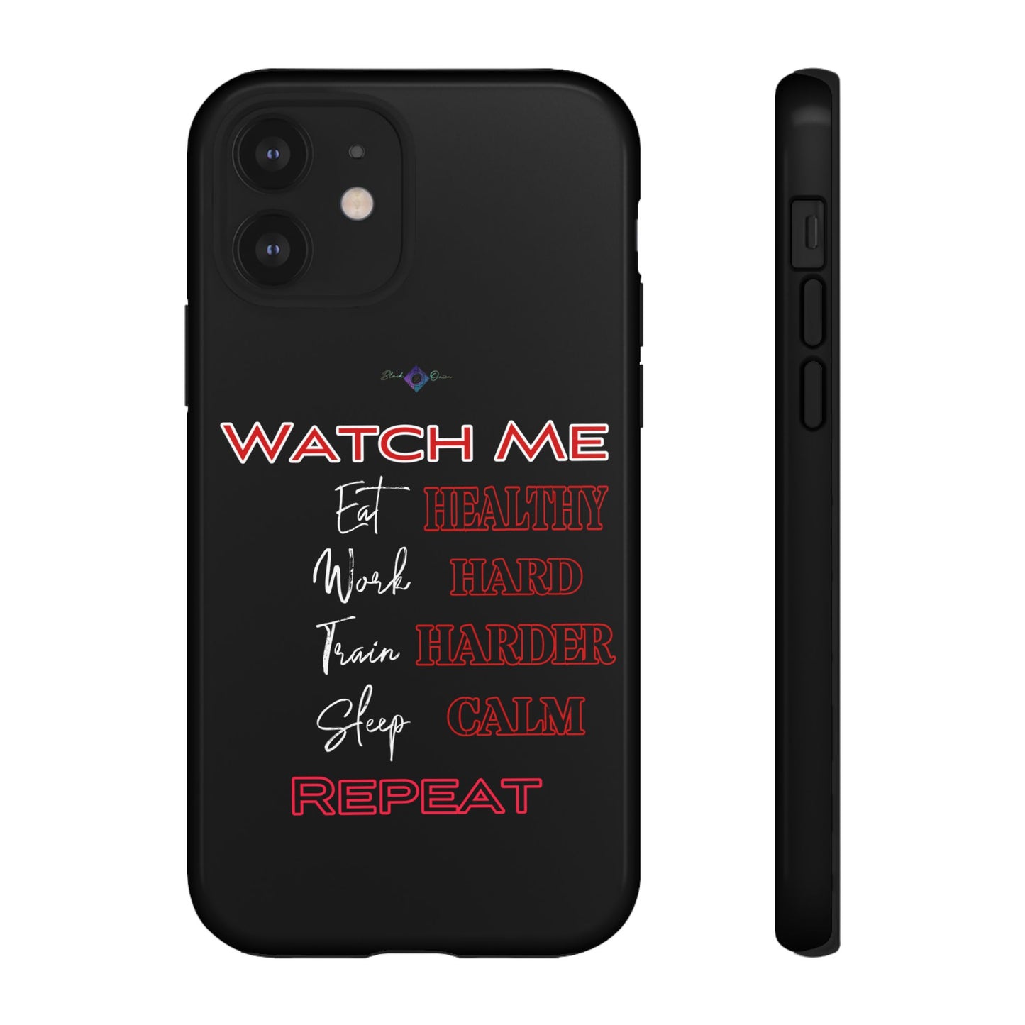 BlackOnion Phone Case -with Motivational Motif  'Watch Me' 💪🔥🫵