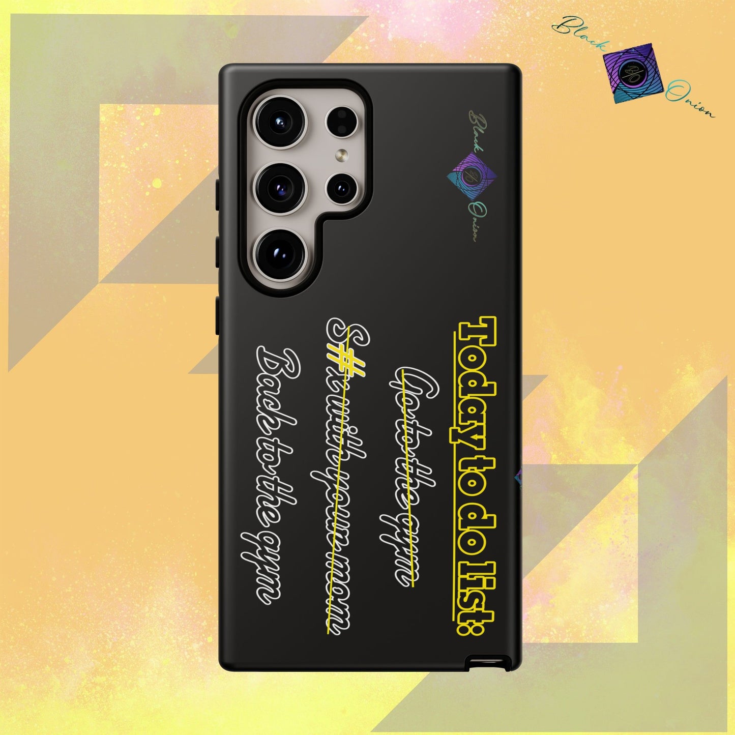 BlackOnion Brand New Phone Case - with Motivational Workout Motif’Today to do list ‘💪🔥🫵