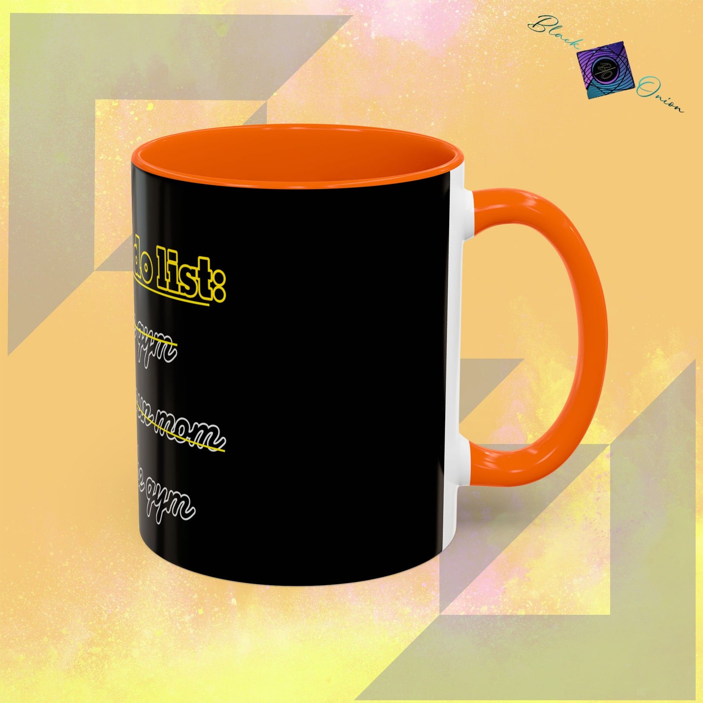 BlackOnion Coffee Mug - 11oz with Workout Motif ‘Today To Do List ’🔥💪🫵
