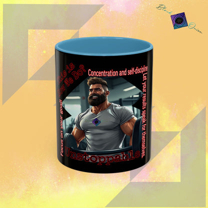BlackOnion Coffee Mug Serial 2 with Workout Motif ‘Unstoppable’🫵🔥💪