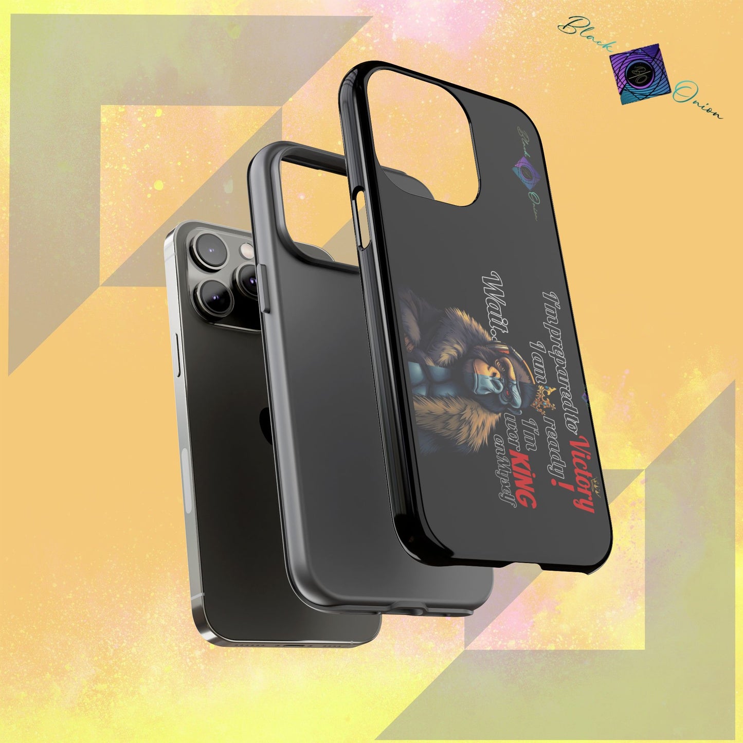 BlackOnion Brand New Phone Case - with Motivational Workout Motif’Victory 👑‘💪🔥🫵