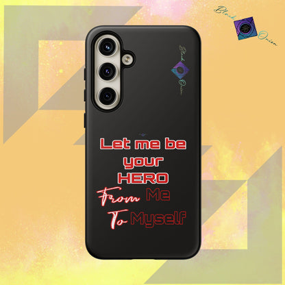 BlackOnion Brand New Phone Case - with Motivational Workout Motif’Let me be your Hero ‘💪🔥🫵