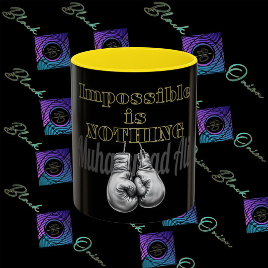 BlackOnion Coffee Mug - 11oz with Workout Motif ‘Impossible is nothing’🔥💪🫵
