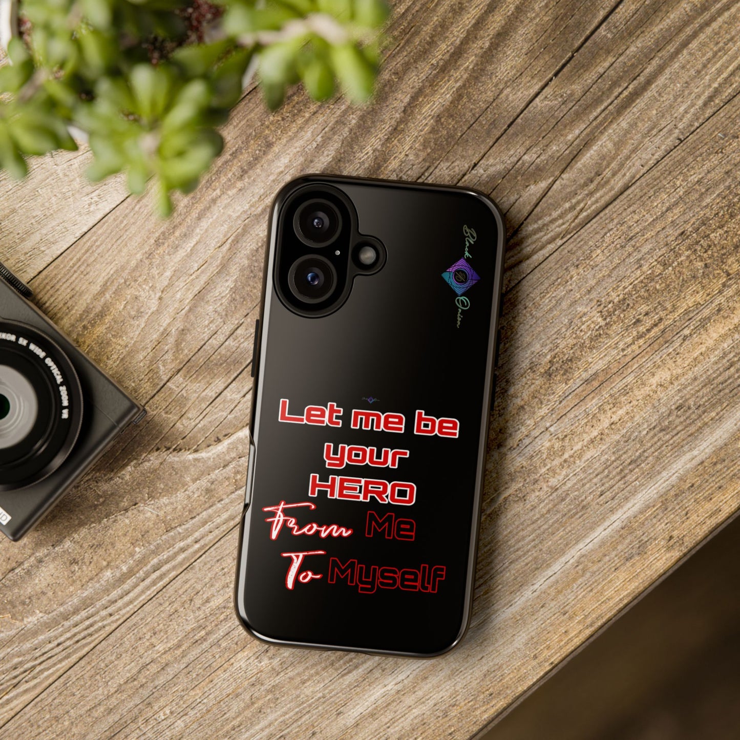 BlackOnion Brand New Phone Case - with Motivational Workout Motif’Let me be your Hero ‘💪🔥🫵