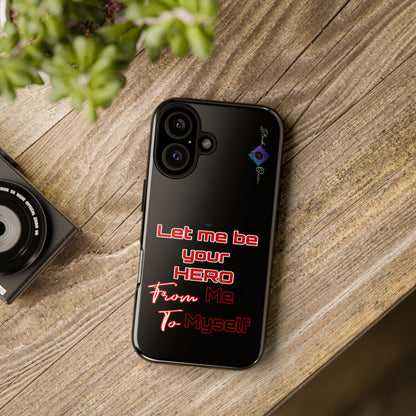 BlackOnion Brand New Phone Case - with Motivational Workout Motif’Let me be your Hero ‘💪🔥🫵