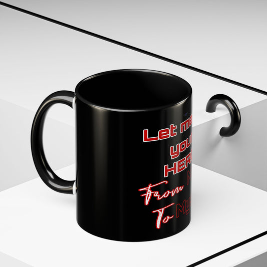 BlackOnion Coffee Mug - 11oz with Workout Motif ‘Let me be your Hero’🔥💪🫵