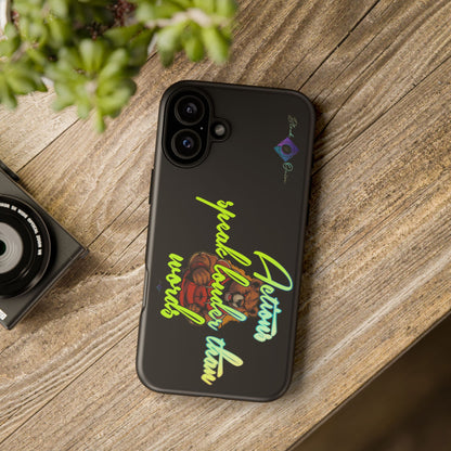 BlackOnion Brand New Phone Case - with Motivational Workout Motif ‘Actions speak lauder ‘💪🔥🫵