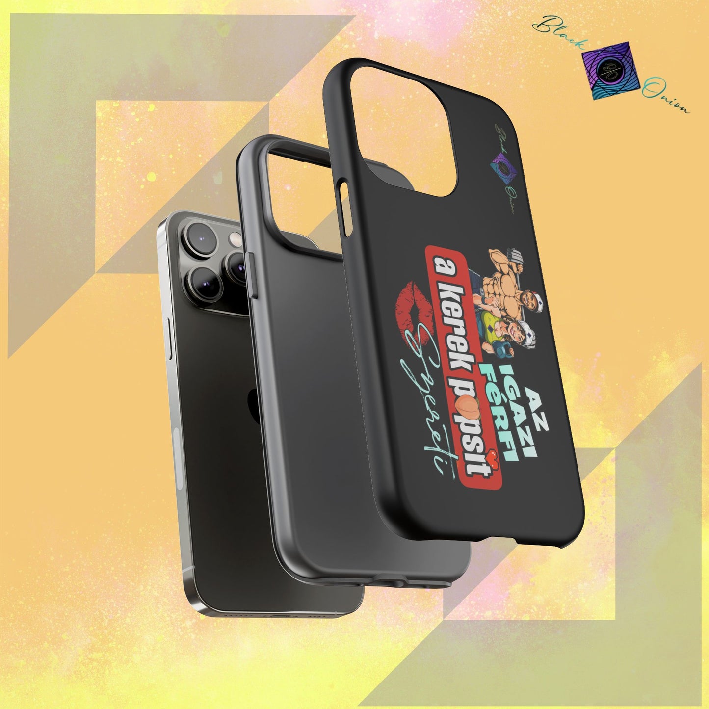 BlackOnion Brand New Phone Case - with Motivational Workout Motif ‘Az igazi férfi ‘💪🔥🫵