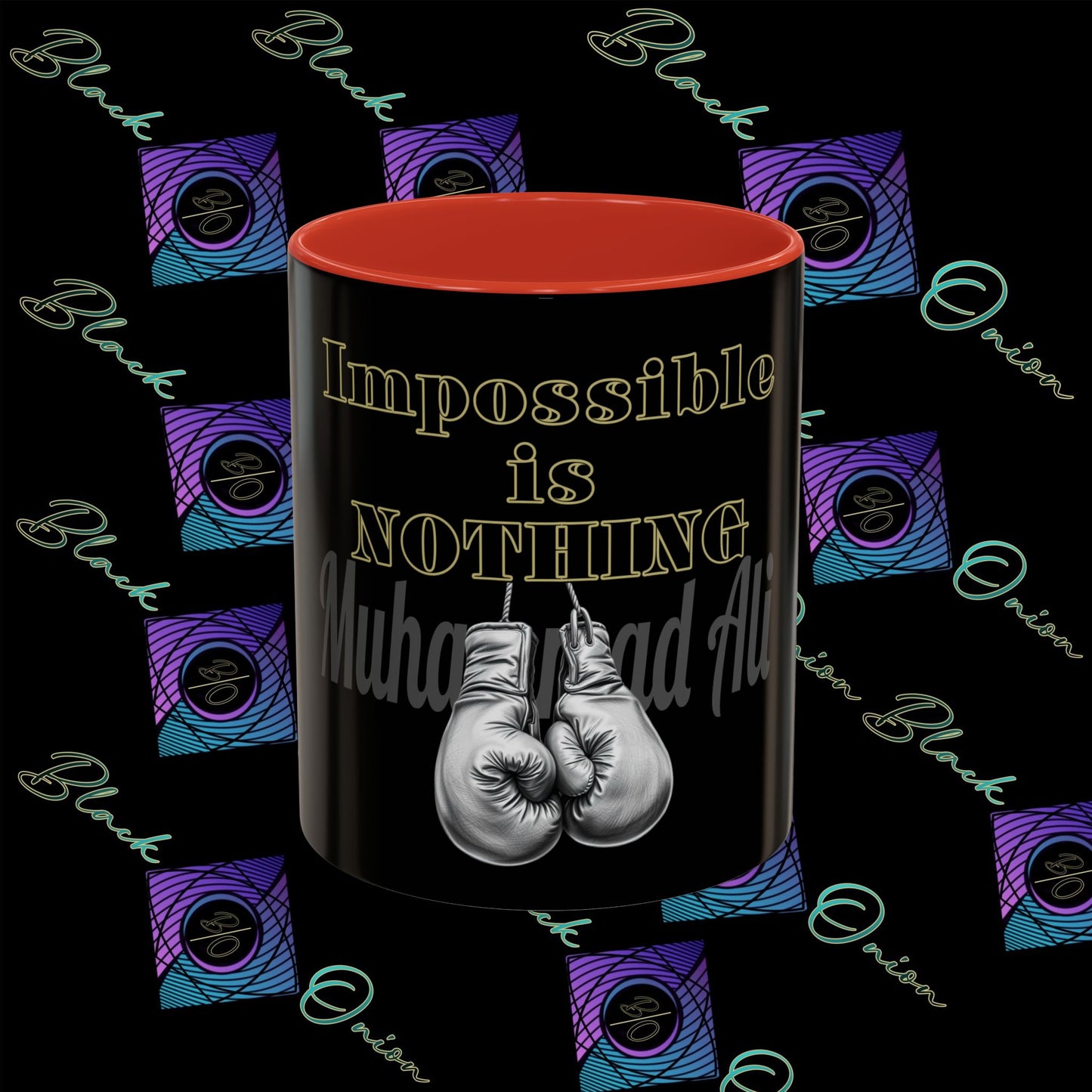 BlackOnion Coffee Mug - 11oz with Workout Motif ‘Impossible is nothing’🔥💪🫵