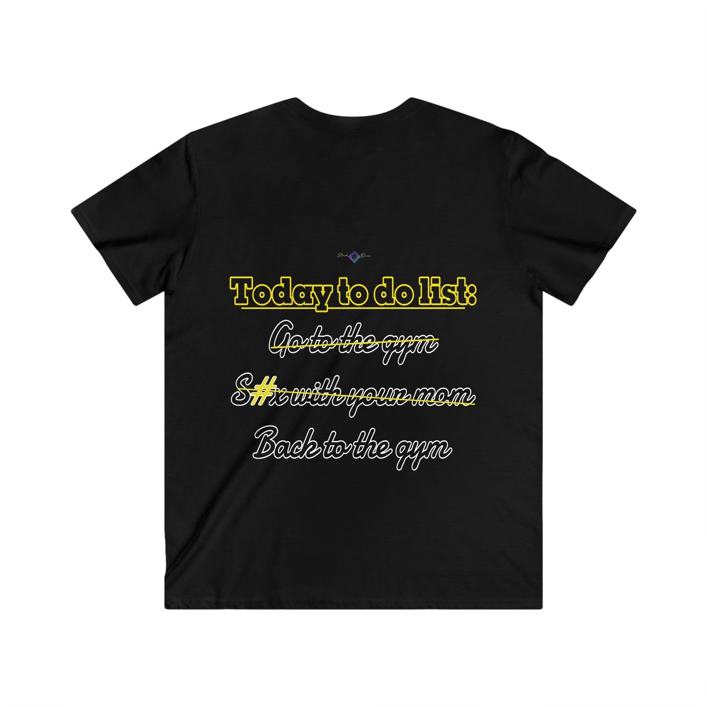 BlackOnion Men's V-Neck T-Shirt with Workout Motif ‘To do list’ 💪🔥🫵