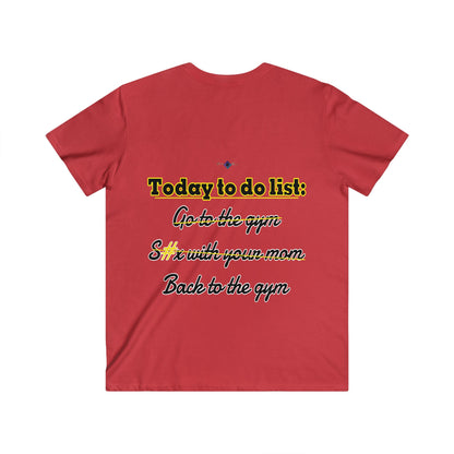 BlackOnion Men's V-Neck T-Shirt with Workout Motif ‘To do list’ 💪🔥🫵