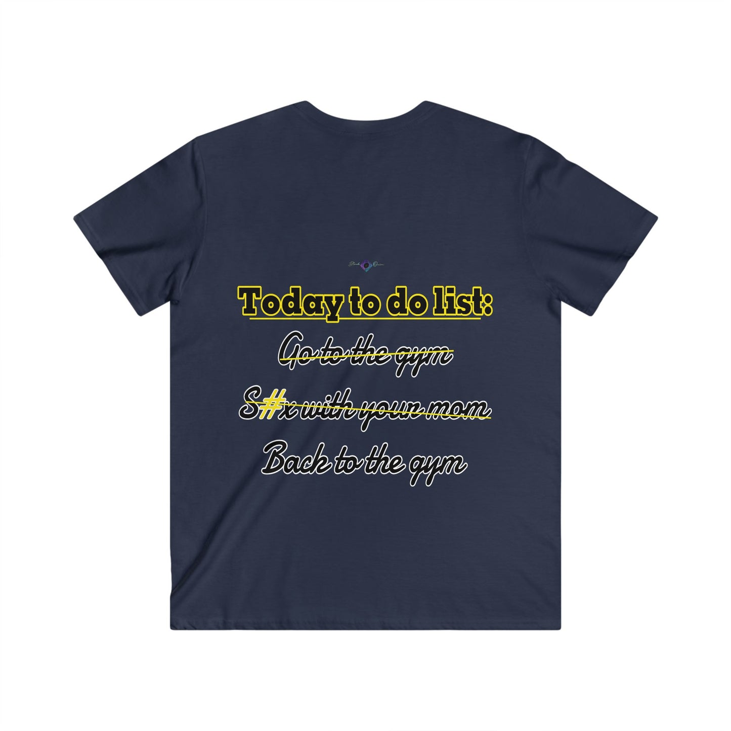 BlackOnion Men's V-Neck T-Shirt with Workout Motif ‘To do list’ 💪🔥🫵