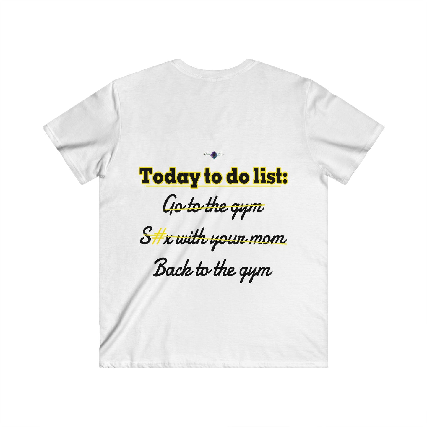 BlackOnion Men's V-Neck T-Shirt with Workout Motif ‘To do list’ 💪🔥🫵