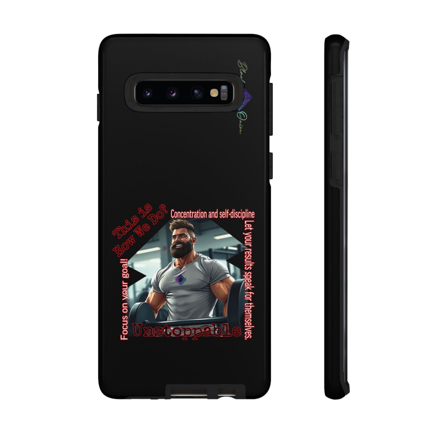 BlackOnion Brand New Phone Case - with Motivational Workout Motif’Unstoppable ‘💪🔥🫵