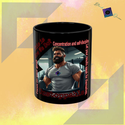 BlackOnion Coffee Mug Serial 2 with Workout Motif ‘Unstoppable’🫵🔥💪