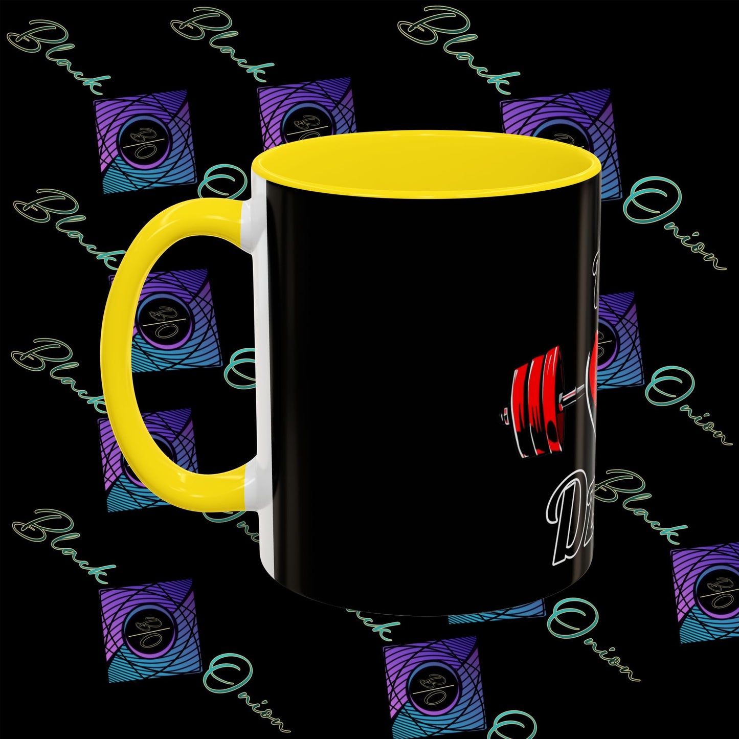 BlackOnion Coffee Mug - 11oz with Workout Motif ‘ÁjjLávDzsi’🔥💪🫵