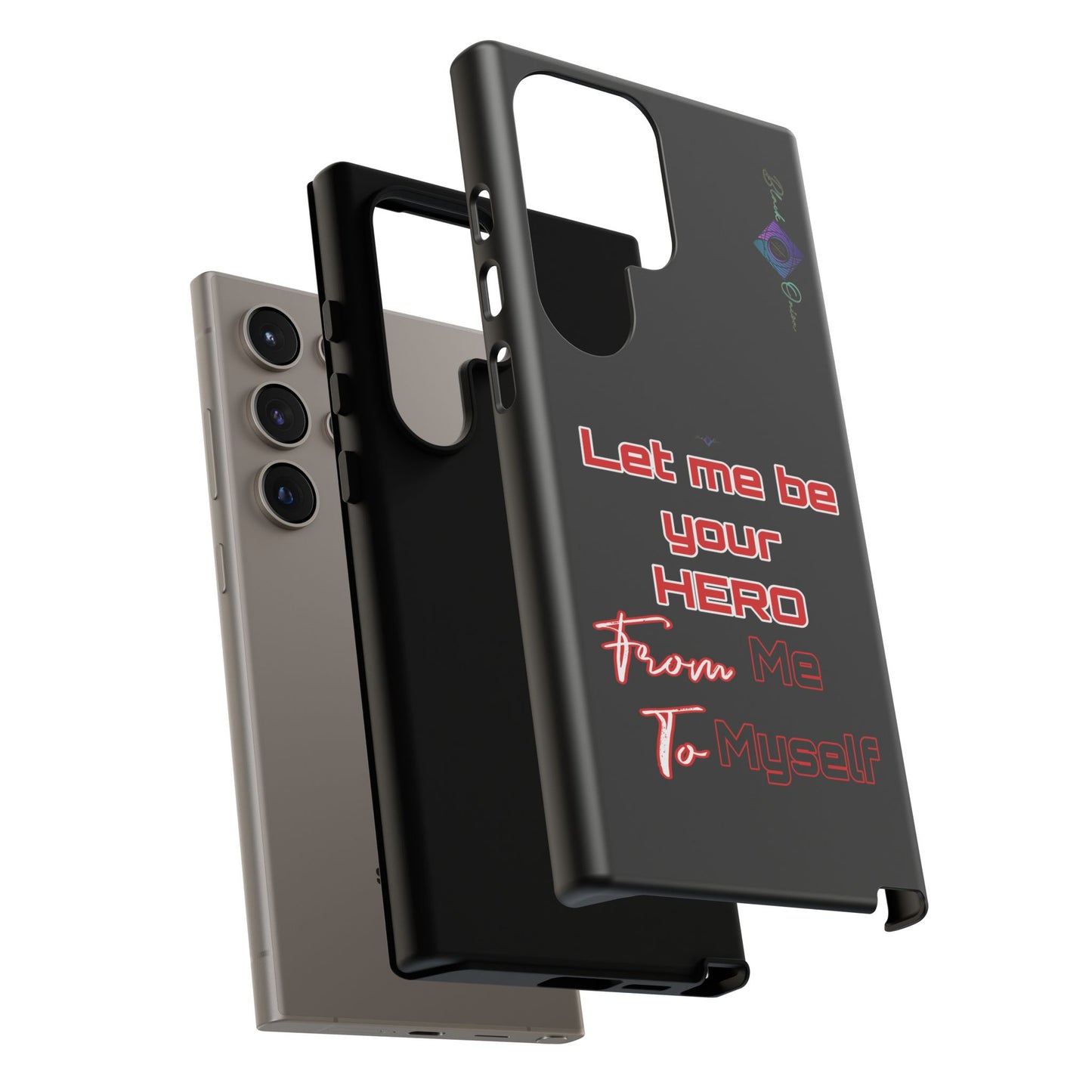 BlackOnion Brand New Phone Case - with Motivational Workout Motif’Let me be your Hero ‘💪🔥🫵