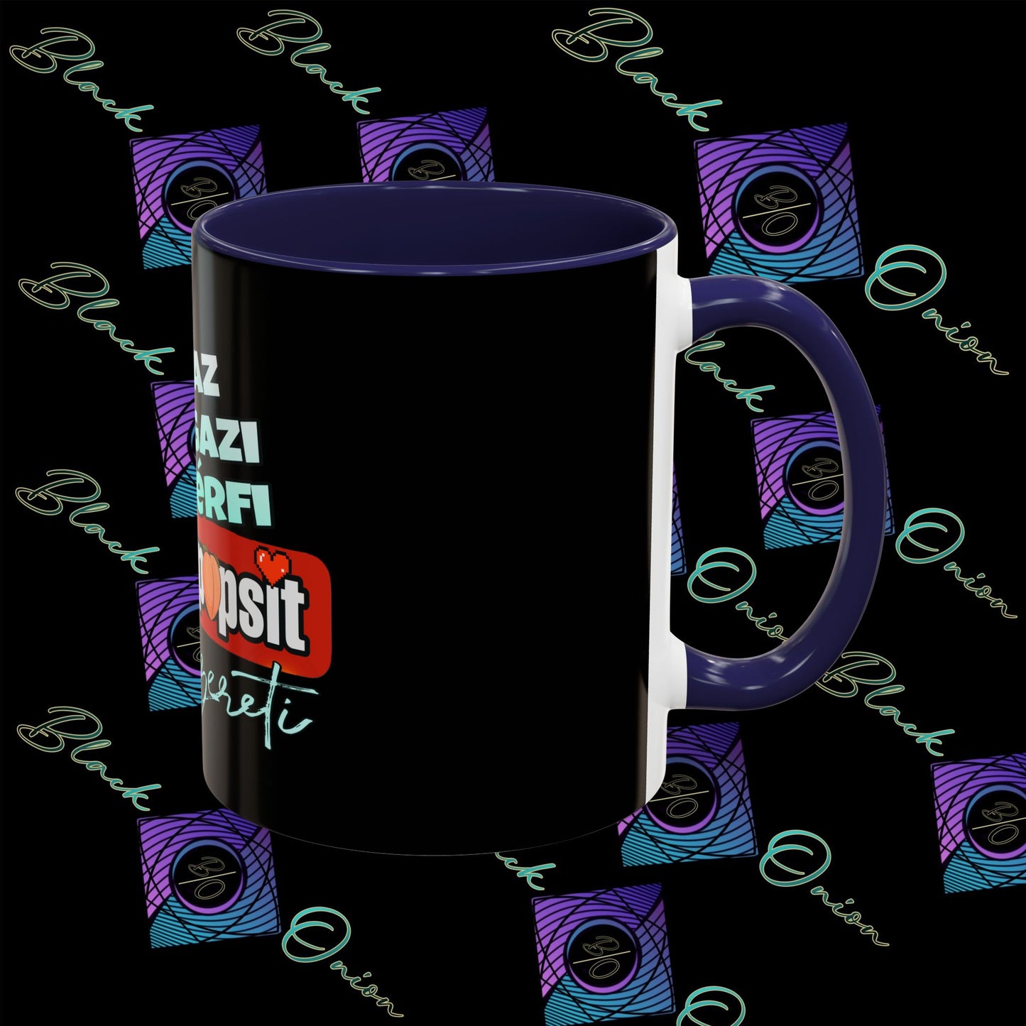 BlackOnion Coffee Mug Serial 2 with Workout Motif ‘Az igazi férfiak a kerek popsit szeretik ‘🫵🔥💪