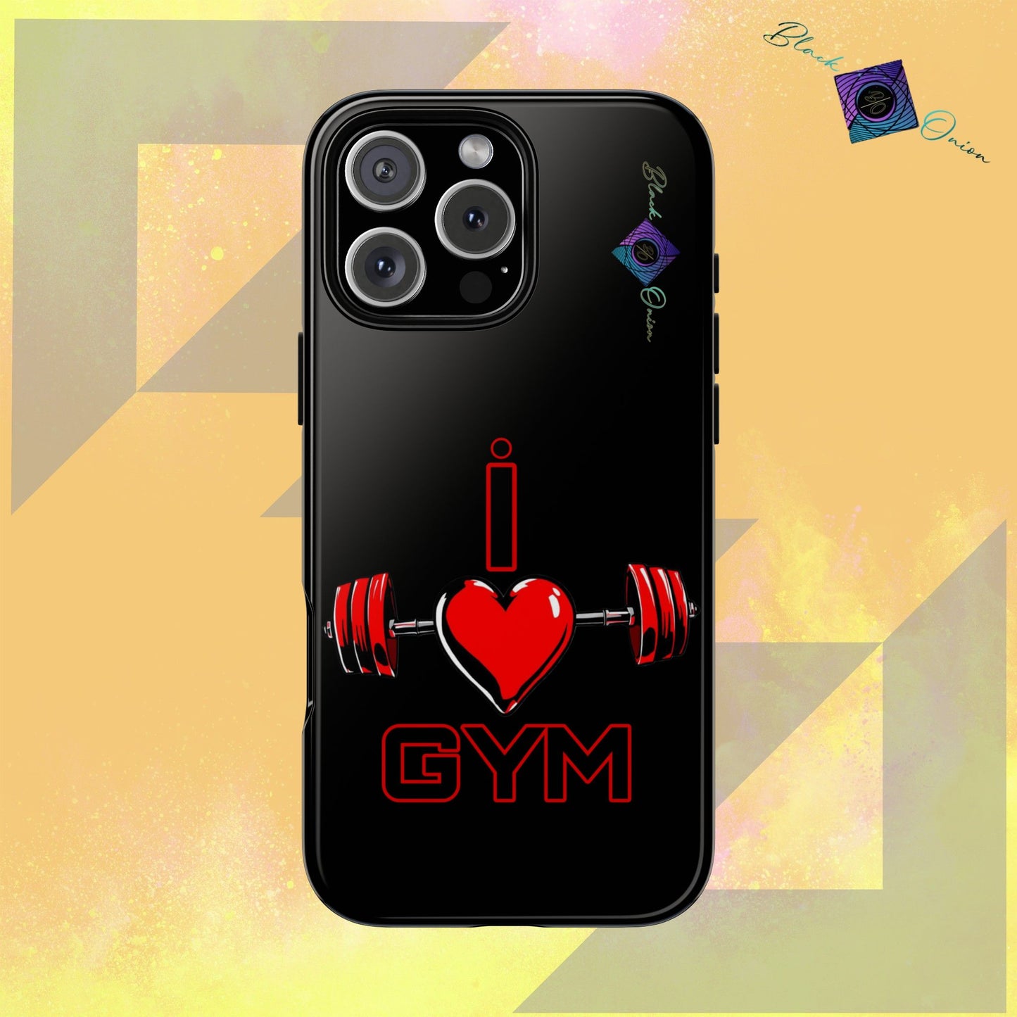 BlackOnion Brand New Phone Case - with Motivational Workout Motif’I Love Gym ‘💪🔥🫵
